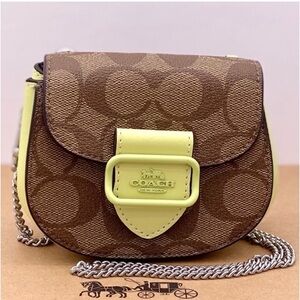 Coach Morgan Card Case On A Chain In Signature Canvas